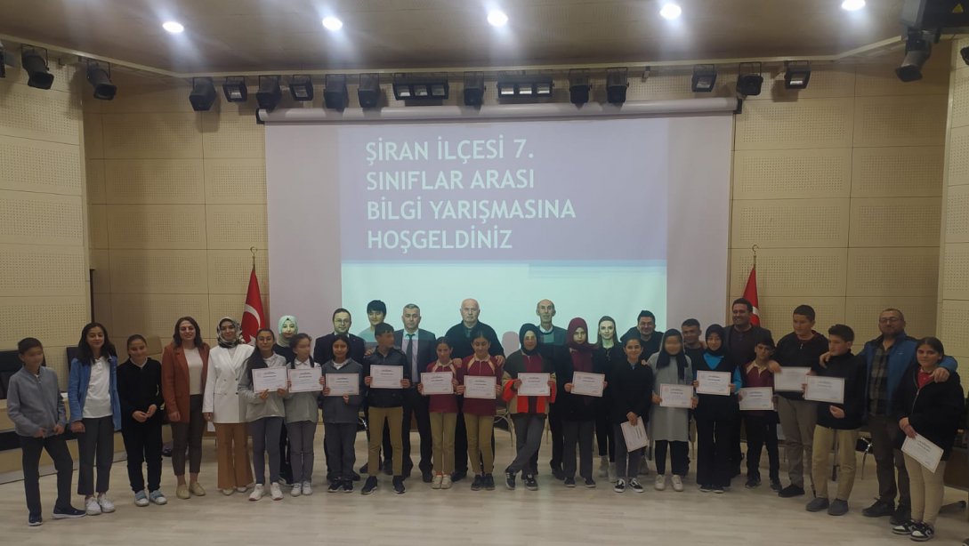 Ortaokul 7.sınıf öğrencileri arası bilgi yarışması yapıldı